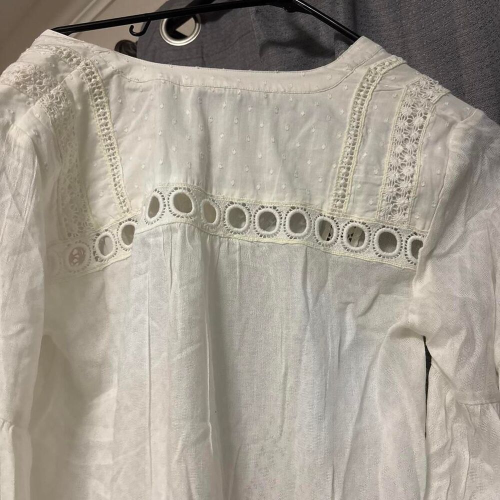 Anthropologie Women's White and Cream Blouse - Picture 3 of 6